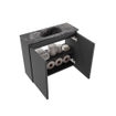 MONDIAZ TURE-DLUX Meuble de toilettes 60 cm Dark Grey. EDEN lavabo Lava position milieu. Avec 1 trou de robinet. SW1103762