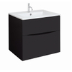 Crosswater Glide II Wastafelonderkast - 60x45x52cm - 2 lades - greeploos - Black Matt SW876164