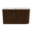 Mondiaz JOYA-DLUX 71.6cm meuble de toilette - arrondi droit couleur Noyer - Vasque FAYE position Gauche Sans trou de robinet couleur Frappe. SW1422304