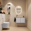 MONDIAZ TURE-DLUX Meuble toilette - 80cm - Cale - EDEN - vasque Glace - position gauche - 1 trou de robinet SW1103151