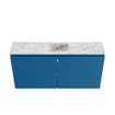 MONDIAZ TURE-DLUX Meuble toilette - 100cm - Jeans - EDEN - vasque Glace - position centrale - sans trou de robinet SW1103347