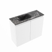 MONDIAZ TURE-DLUX Meuble de toilette 60cm Talc. EDEN lavabo Lava position gauche. Sans trou de robinet. SW1103596