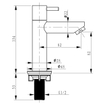 Differnz Ravo fonteinset - 38.5x18.5x9cm - Rechthoek - 1 kraangat - Gebogen koperen kraan - Beton Grijs SW705500