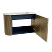 Mondiaz JOYA-DLUX Meuble de salle de bains 61.6cm - arrondi gauche couleur Dusk - Vasque FAYE position Droite 1 trou de robinet couleur Ostra. SW1423400