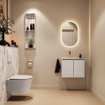 MONDIAZ TURE-DLUX 60cm toiletmeubel Linen. EDEN wastafel Glace positie links. Zonder kraangat. SW1103332