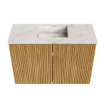 Mondiaz JOYA-DLUX 60cm meuble de salle de bains - couleur Oak - Vasque FAYE position Milieu 1 trou de robinet couleur Frappe. SW1421867