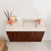 Mondiaz JOYA-DLUX 60cm toiletmeubel - kleur Ruby - Wastafel FAYE positie Rechts 1 kraangat kleur Meli. SW1425352