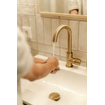 Fortifura Calvi Mitigeur lavabo rehaussé avec bec rotatif Laiton brossé PVD SW809349