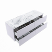 MONDIAZ VICA-DLUX Ensemble meuble de salle de bains - 130cm - meuble sous-vasque cale - 4 tiroirs - lavabo encastré cloud gauche - sans trous de robinet - version haute 60cm - glace SW1088325
