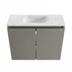 MONDIAZ TURE-DLUX Meuble toilette - 60cm - Smoke - EDEN - vasque Opalo - position centrale - 1 trou de robinet SW1104568