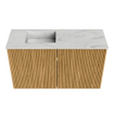 Mondiaz JOYA-DLUX 70cm toiletmeubel - kleur Oak - Wastafel FAYE positie Links Zonder kraangat kleur Opalo. SW1422173