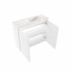 MONDIAZ TURE-DLUX Meuble toilette - 60cm - Talc - EDEN - vasque Frappe - position droite - 1 trou de robinet SW1102590