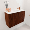 Mondiaz JOYA 60cm meuble de salle de bains - couleur Ruby - Vasque FAYE position Milieu 1 trou de robinet couleur Talc. SW1421745