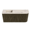 Mondiaz JOYA-DLUX Meuble de salle de bains 91,6cm - arrondi droit couleur Shadow - Vasque FAYE position Gauche Sans trou de robinet couleur Nata SW1425003