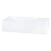 Fortifura Fuente Pack Lave-mains - 36x18.5x9cm - 1 trou de robinet - solid surface - robinet gunmetal - Blanc mat SW1111574