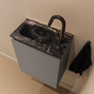 MONDIAZ TURE-DLUX Meuble de toilettes 40 cm Smoke. EDEN lavabo Lava position gauche. Avec 1 trou de robinet. SW1104095