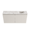 MONDIAZ TURE-DLUX Meuble toilette - 100cm - Linen - EDEN - vasque Glace - position droite - sans trou de robinet SW1103348