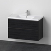 Duravit d-neo ensemble de meubles avec meuble avec 2 tiroirs à fermeture douce 100x20x48cm incl. lavabo chêne noir mat SW642217