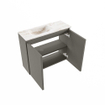 MONDIAZ TURE-DLUX meuble WC 60 cm Smoke. EDEN lavabo Frappe position gauche. Avec 1 trou de robinet. SW1103066