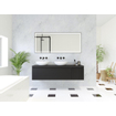 HR badmeubelen Matrix 3D badkamermeubelset 160cm 2 lades greeploos met greeplijst en zij-kast in kleur Zwart mat SW857109