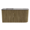 Mondiaz JOYA-DLUX Meuble de toilette 81,6cm - arrondi droit couleur Dusk - Vasque FAYE position Gauche 1 trou de robinet couleur Sombra. SW1426160
