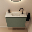 MONDIAZ TURE-DLUX Meuble toilette - 60cm - Army - EDEN - vasque Ostra - position centrale - 1 trou de robinet SW1104695