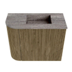 Mondiaz JOYA-DLUX Meuble de salle de bains 51,6cm - arrondi gauche couleur Dusk - Vasque FAYE position Droite 1 trou de robinet couleur Oza SW1426000