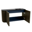 Mondiaz JOYA 81.6cm meuble de toilette - arrondi gauche couleur Shadow - Vasque FAYE position Droite 1 trou de robinet couleur Urban SW1421560