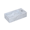 INK Versus Lavabo - 36x18x9cm - vasque à gauche - 1 trou de robinet - marbre blanc mat SW692964