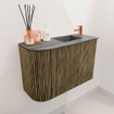 Mondiaz JOYA-DLUX Meuble de salle de bains 61.6cm - arrondi gauche couleur Dusk - Vasque FAYE position Droite 1 trou de robinet couleur Sombra. SW1426162