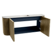 Mondiaz JOYA-DLUX Meuble de salle de bains 103.2cm - arrondis gauche et droite couleur Dusk - Vasque FAYE position Milieu 1 trou de robinet couleur Opalo. SW1423379