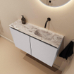 MONDIAZ TURE-DLUX Meuble toilette - 80cm - Cale - EDEN - vasque Glace - position droite - sans trou de robinet SW1103242