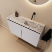 MONDIAZ TURE-DLUX Meuble WC 80 cm Cale. EDEN lavabo Glace position droite. Sans trou de robinet. SW1103242