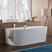 Villeroy & Boch Oberon 2.0 baignoire semi-autoportante - 180x80cm - avec panneau alphine white SW209464