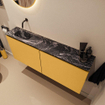 MONDIAZ TURE-DLUX Meuble toilette - 120cm - Ocher - EDEN - vasque Lava - position gauche - sans trou de robinet SW1103897