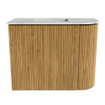 Mondiaz JOYA-DLUX 51.6cm toiletmeubel - ronding rechts kleur Oak - Wastafel FAYE positie Links 1 kraangat kleur Glace. SW1421976