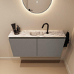 MONDIAZ TURE-DLUX Meuble de toilettes 100cm Smoke. Lavabo EDEN Glace position centrale. Avec 1 trou de robinet. SW1103565