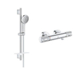 GROHE Vitalio Joy handdoucheset - 60cm glijstang - ronde handdouche - 3 straalsoorten - thermostaatkraan - chroom SW1576560