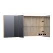 Saniclass Plain Spiegelkast - 140x70x15cm - 3 links- en rechtsdraaiende spiegeldeuren MFC - sahara SW393022