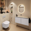 MONDIAZ TURE-DLUX Meuble toilette - 100cm - Cale - EDEN - vasque Ostra - position centrale - sans trou de robinet SW1104736