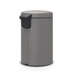 Brabantia NewIcon Poubelle à pédale - 12 litres - seau intérieur en plastique - gris béton minéral SW767508