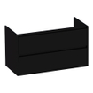 BRAUER New Future Meuble sous lavabo - 100x46x55cm - 2 tiroirs sans poignée softclose - 1 découpe pour le siphon - MDF - brillant noir SW24870