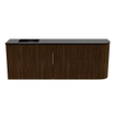 Mondiaz JOYA 111.6cm meuble de salle de bains - arrondi droit couleur Walnut - Vasque FAYE position Gauche 1 trou de robinet couleur Urban. SW1421366