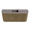 Mondiaz JOYA-DLUX Meuble de salle de bains 93.2cm - arrondis gauche et droite couleur Dusk - Vasque FAYE position Milieu Sans trou de robinet couleur Oza SW1426025