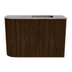 Mondiaz JOYA-DLUX Meuble de toilette 61.6cm - arrondi gauche couleur Walnut - Vasque FAYE position Droite Sans trou de robinet couleur Oza SW1424584