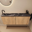MONDIAZ TURE-DLUX Meuble de toilettes 120 cm Washed Oak. Vasque EDEN Lava position gauche. Avec 1 trou de robinet. SW1104116