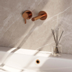 Brauer Copper Edition Robinet lavabo encastrable avec bec droit et rosaces Modèle E2 Cuivre brossé PVD SW715644
