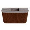 Mondiaz JOYA-DLUX Meuble de toilette 73,2cm - arrondis gauche et droite couleur Ruby - Lavabo FAYE position Milieu Sans trou de robinet couleur Oza. SW1425551