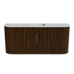 Mondiaz JOYA-DLUX 93.2cm toiletmeubel - ronding links en rechts kleur Walnut - Wastafel FAYE positie Midden 1 kraangat kleur Glace. SW1422432