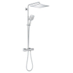 GROHE Rainshower SmartActive Ensemble de douche pluie apparent - pomme de douche 31cm - douchette carrée - thermostatique - SmartActive - chrome SW472373